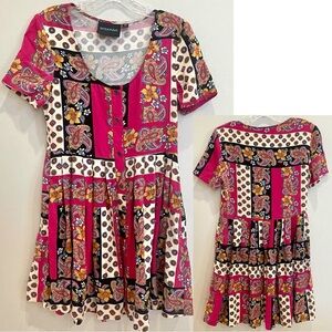 New MINKPINK tapestry button down mini fit flare dress